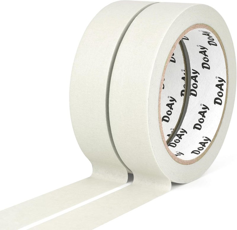 DOAY 2 Pack White Masking Tape - Painters Tape 1 Inch Wide - Multi-Surface, Water Resistant, Indoor & Outdoor Use - 180FT Total - Artist Tape for Paint, Wall, Watercolor, Car, DIY (#4010) - Image 2